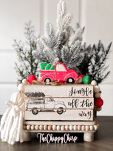 Load image into Gallery viewer, Stamped Book Stack - jingle all the way, truck, Christmas tree