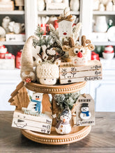 Load image into Gallery viewer, Stamped Book Stack - you melt my heart, snowman