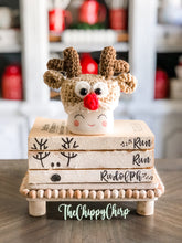 Load image into Gallery viewer, Stamped book stack - Run Run Rudolph, Reindeer