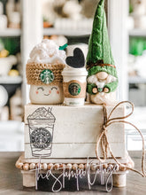 Load image into Gallery viewer, Stamped Book Stack - Coffee cup, frappuccino, frozen drink
