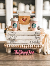 Load image into Gallery viewer, Stamped Book Stack - Love you a latte