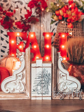 Load image into Gallery viewer, Stamped Book Stack - Vertical - Fall on the porch, pumpkins on stairs