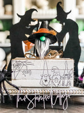 Load image into Gallery viewer, Stamped Book Stack - Halloween trick or treat gnomes in costumes