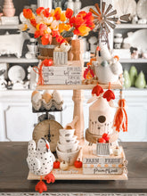 Load image into Gallery viewer, Tiered Tray- Square, Unfinished Wood, Farmhouse Centerpiece, Riser, Stand