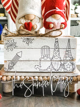 Load image into Gallery viewer, Stamped Book Stack - Fireworks gnomes, Fourth of July, USA, patriotic