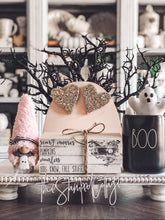 Load image into Gallery viewer, Stamped Book Stack - scary movies, pumpkins, murders, you know fall stuff - with full moon
