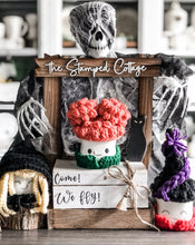 Load image into Gallery viewer, Stamped Book Stack - Hocus Pocus, Come, we fly! With mini broom