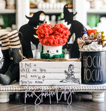 Load image into Gallery viewer, Stamped Book Stack - I put a spell on you and now you’re mine, Hocus Pocus, witch hat