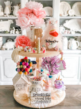 Load image into Gallery viewer, Tiered Tray- Round, Unfinished Wood, Farmhouse Centerpiece, Riser, Stand