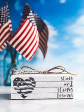 Load image into Gallery viewer, Stamped Book Stack - Stars and Stripes forever, flag heart, patriotic, July 4th