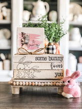 Load image into Gallery viewer, Stamped Book Stack - Some bunny loves you