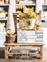 Load image into Gallery viewer, Stamped Book Stack - Gnome Sweet Gnome with gnome eating honey