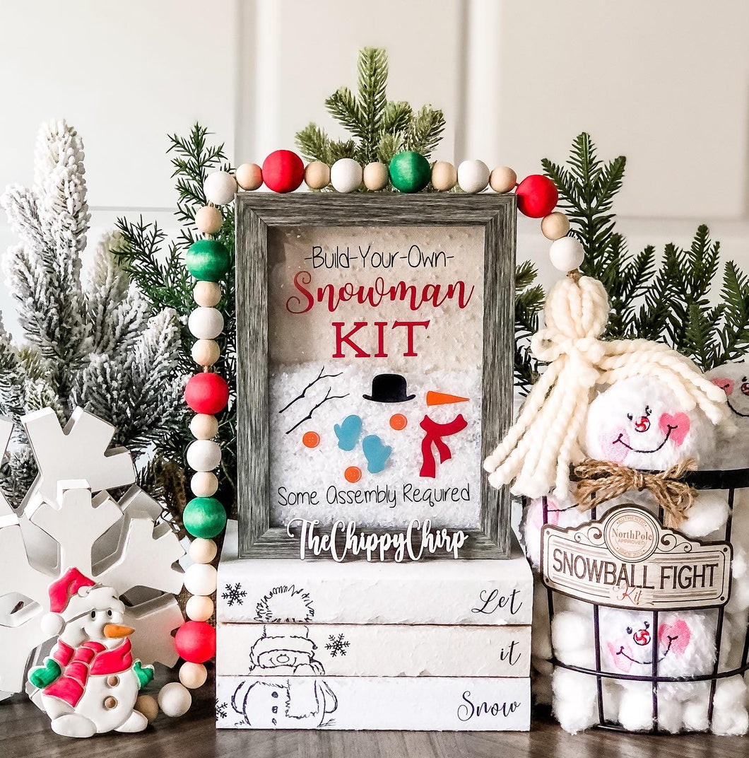 Build-Your-Own Snowman Kit Shelf Sitter, Shaker Sign