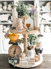 Load image into Gallery viewer, Tiered Tray- Round, Unfinished Wood, Farmhouse Centerpiece, Riser, Stand
