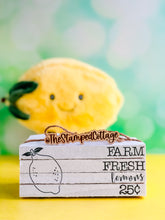 Load image into Gallery viewer, Stamped Book Stack - Farm Fresh Lemons 25 cents
