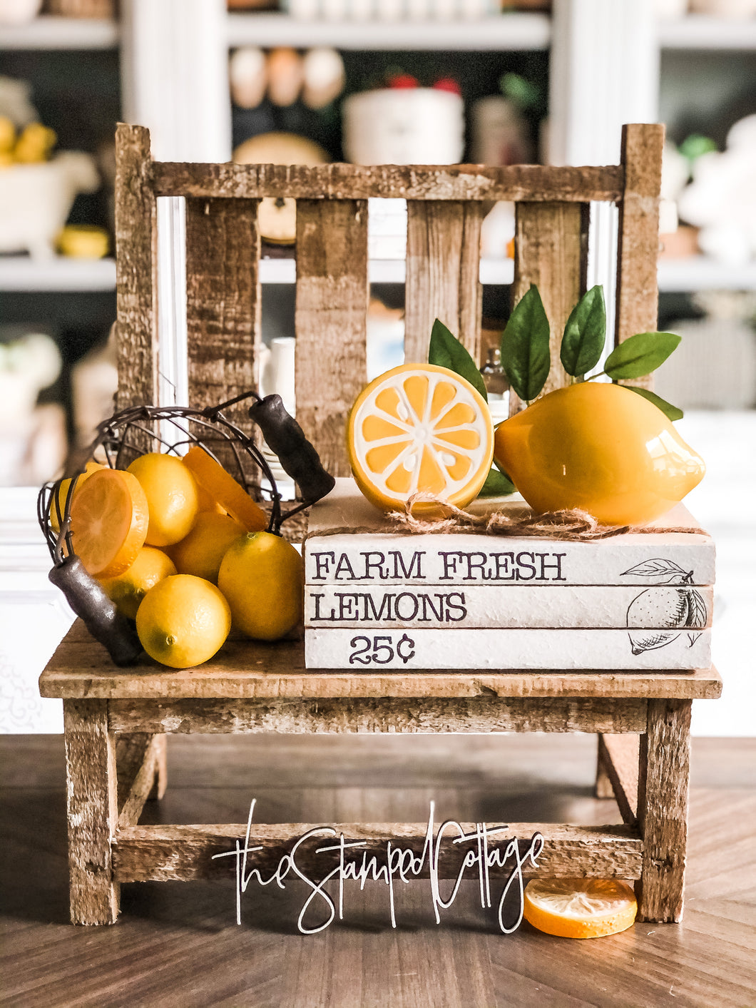 Stamped Book Stack - Farm Fresh Lemons 25 cents