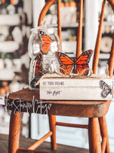 Load image into Gallery viewer, Stamped Book Stack - Let your dreams take flight with a butterfly wing
