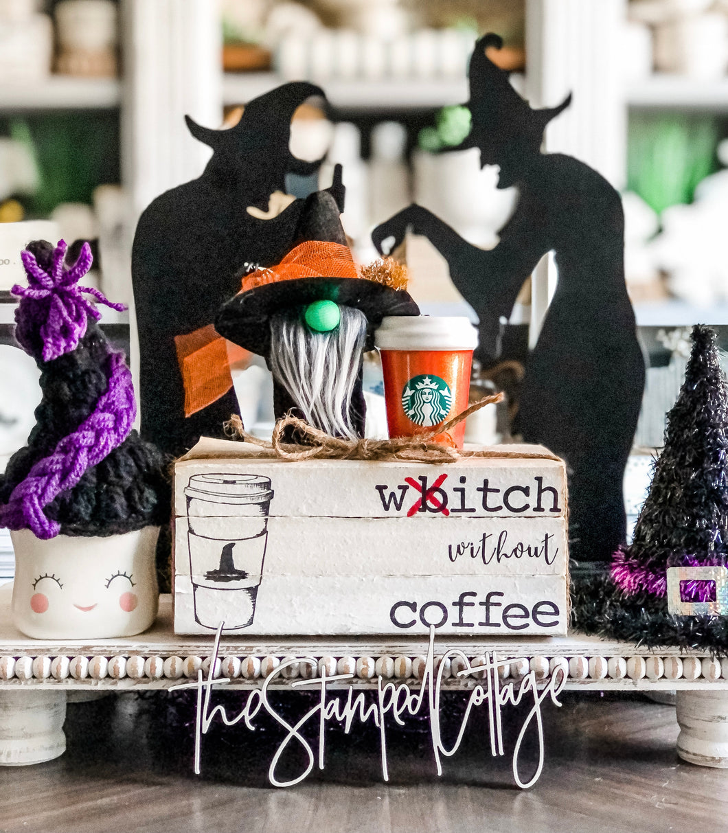 Stamped Book Stack - witch without coffee