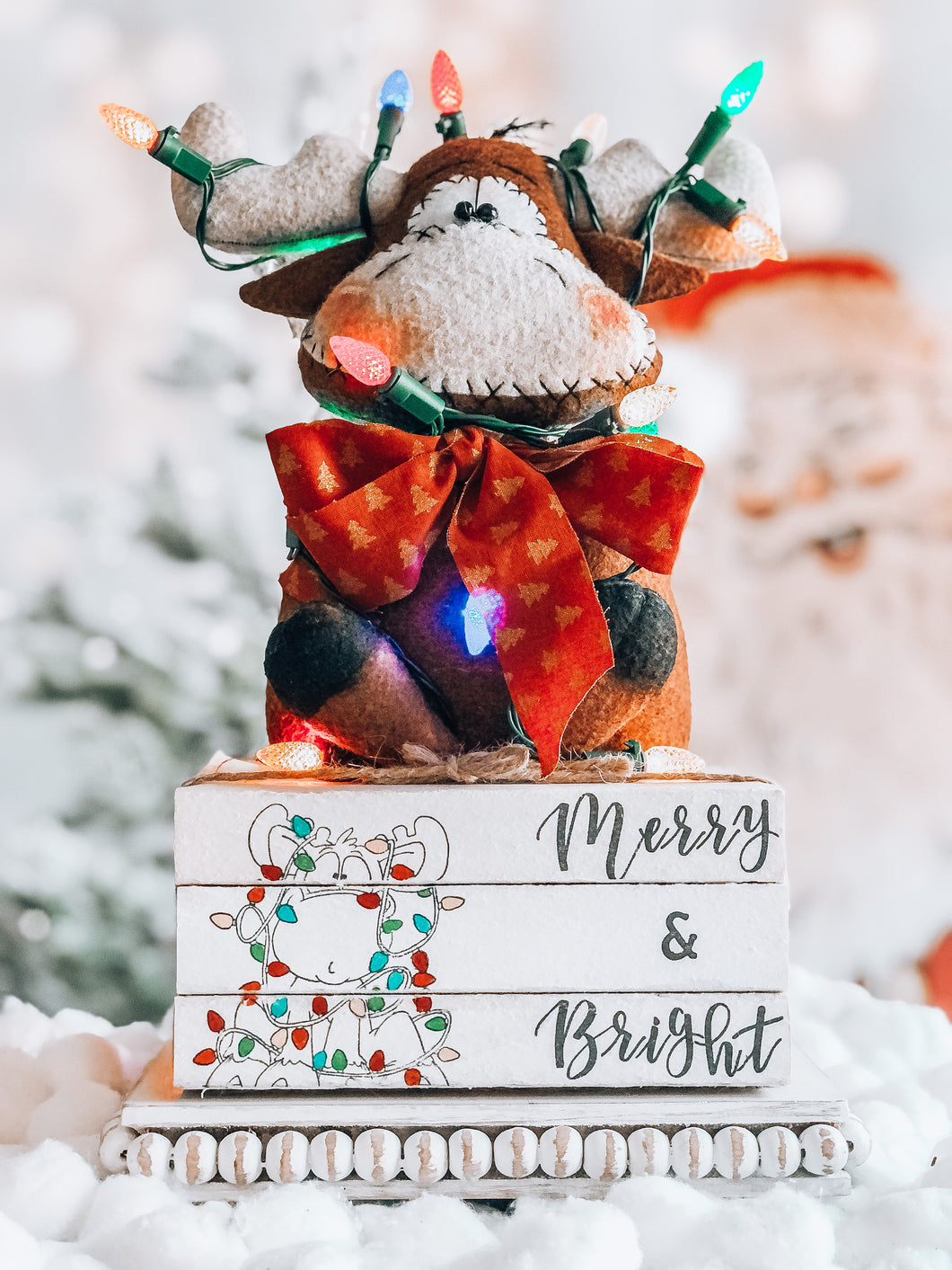 Stamped Book Stack - Merry & Bright Moose