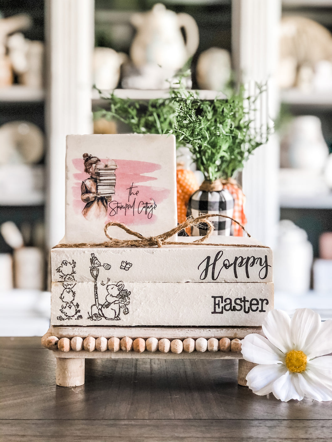 Stamped Book Stack - Hoppy Easter