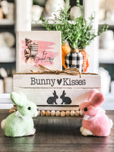 Load image into Gallery viewer, Stamped Book Stack - Bunny Kisses with two bunnies
