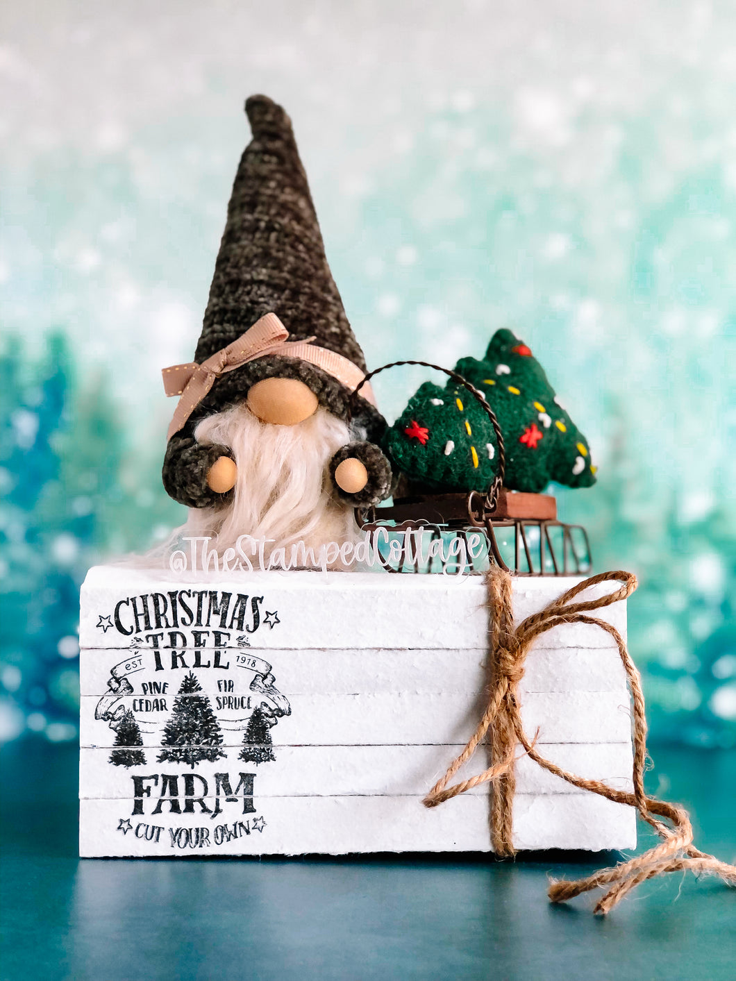 Stamped Book Stack - Christmas Tree Farm, Cut Your Own