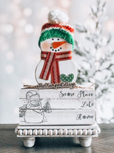 Load image into Gallery viewer, Stamped Book Stack - Snow place like home, snowman
