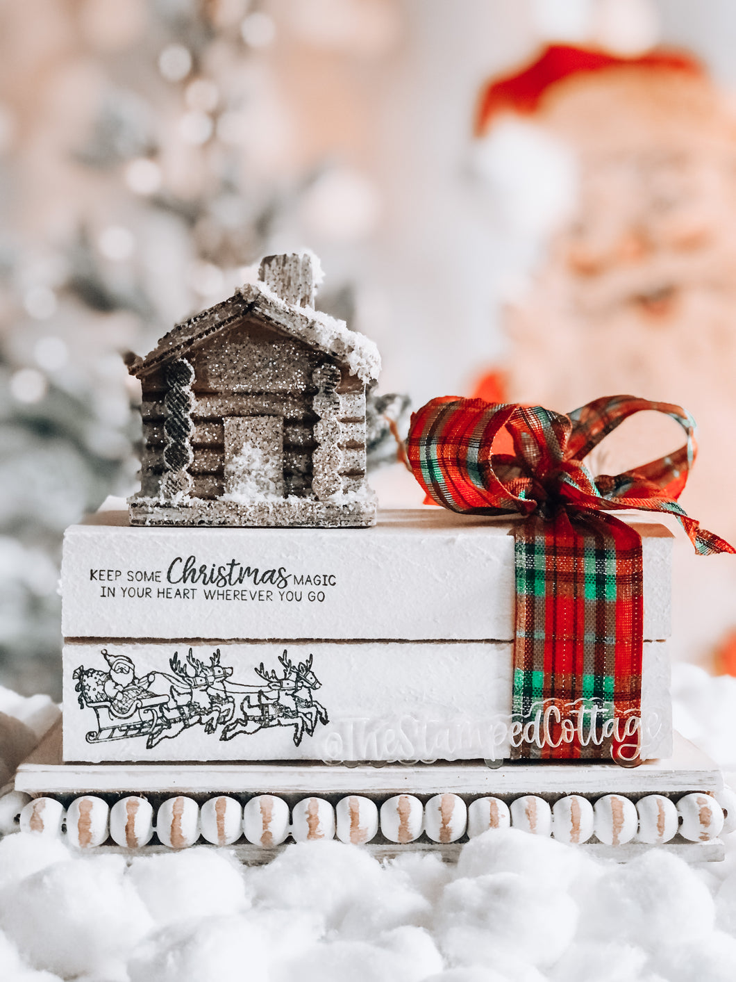 Stamped Book Stack - Keep some Christmas magic in your heart
