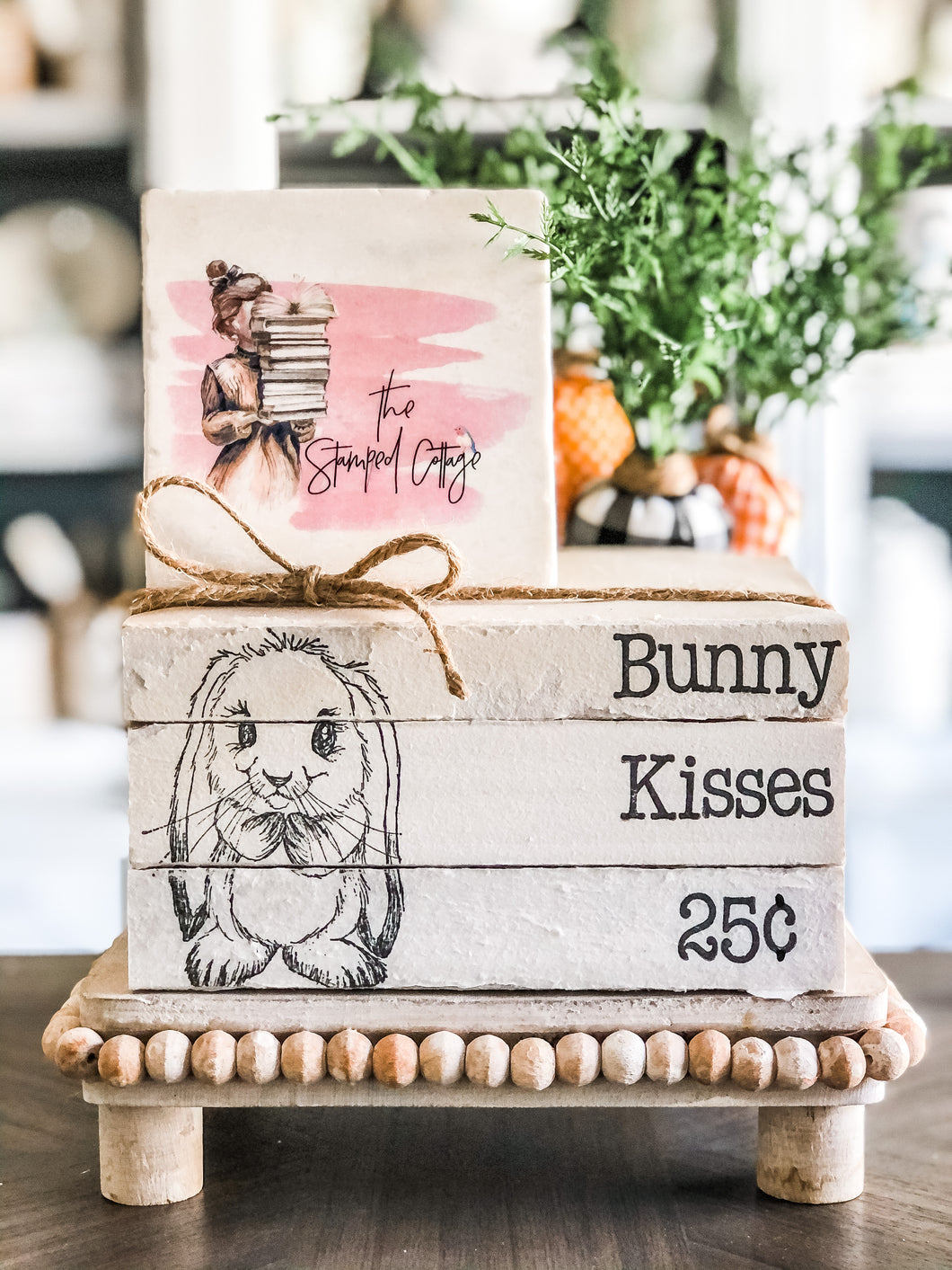 Stamped Book Stack - Bunny kisses 25 cents