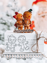 Load image into Gallery viewer, Stamped Book Stack - Gingerbread couple
