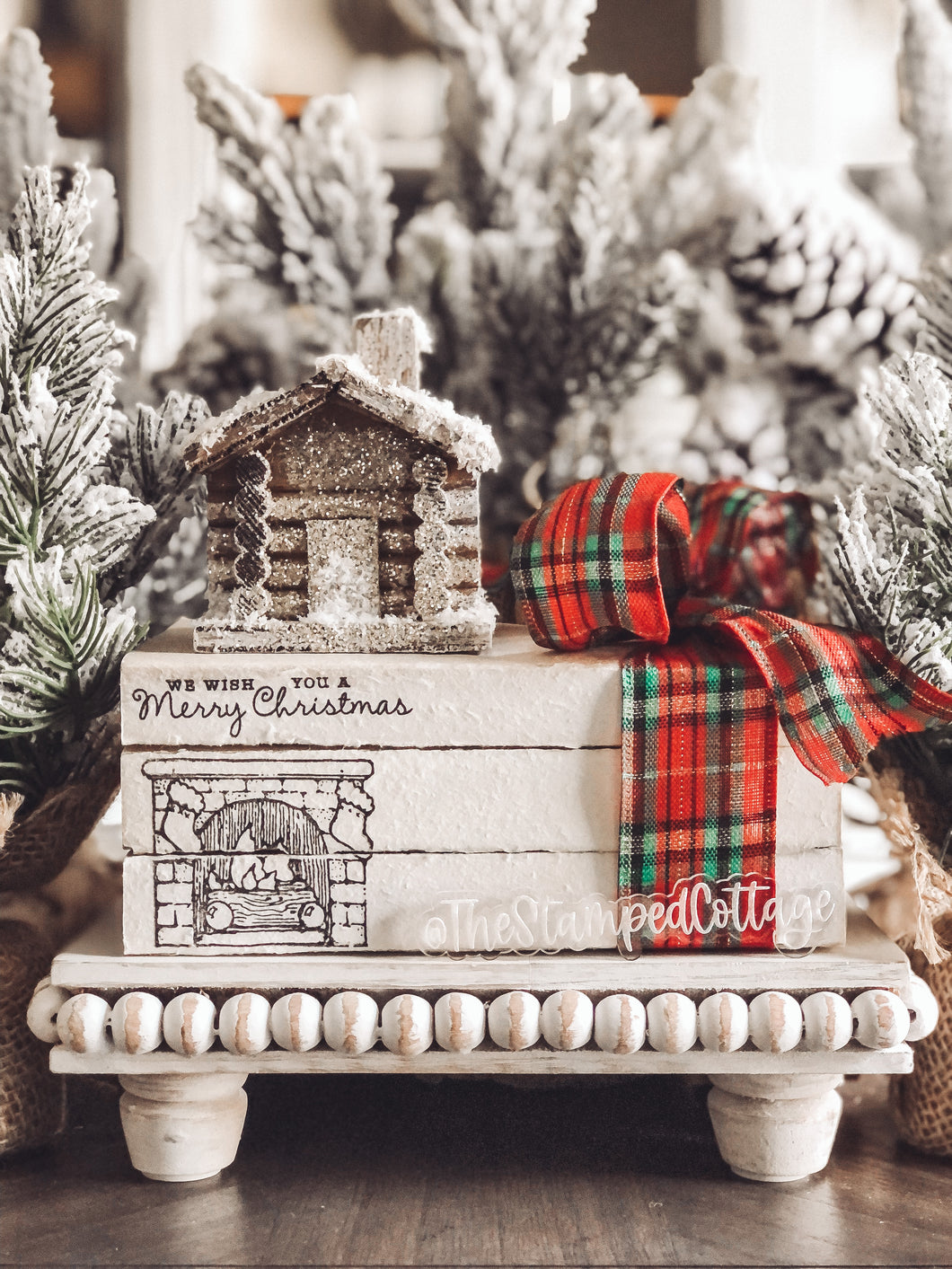 Stamped Book Stack - We wish you a Merry Christmas