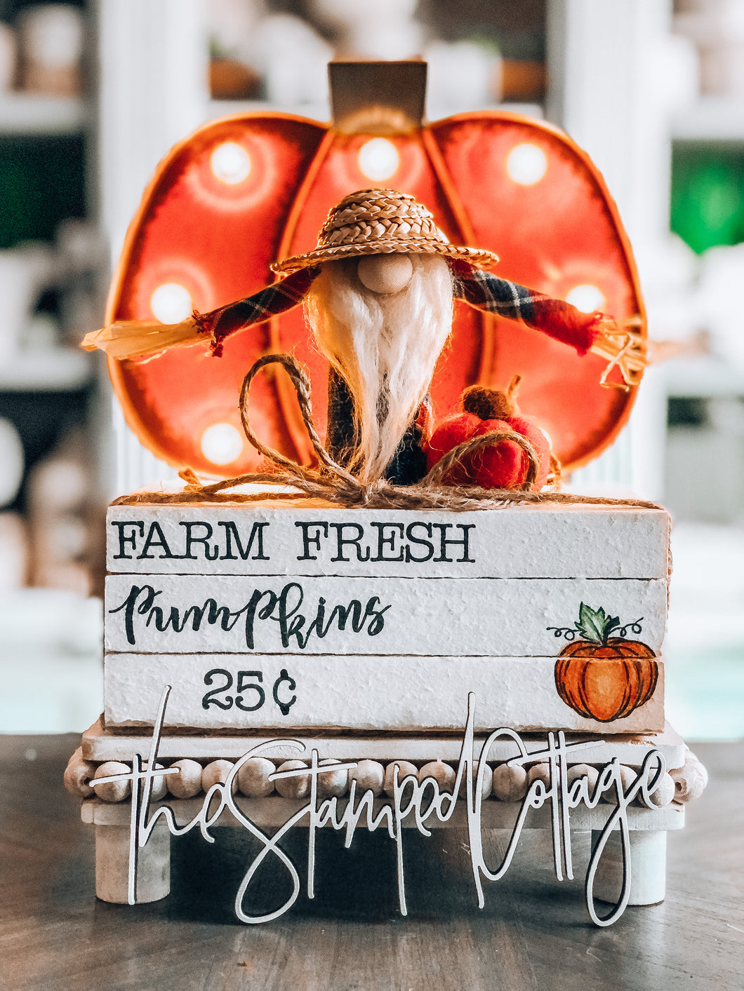 Stamped Book Stack - Full Color - farm fresh pumpkins 25 cents