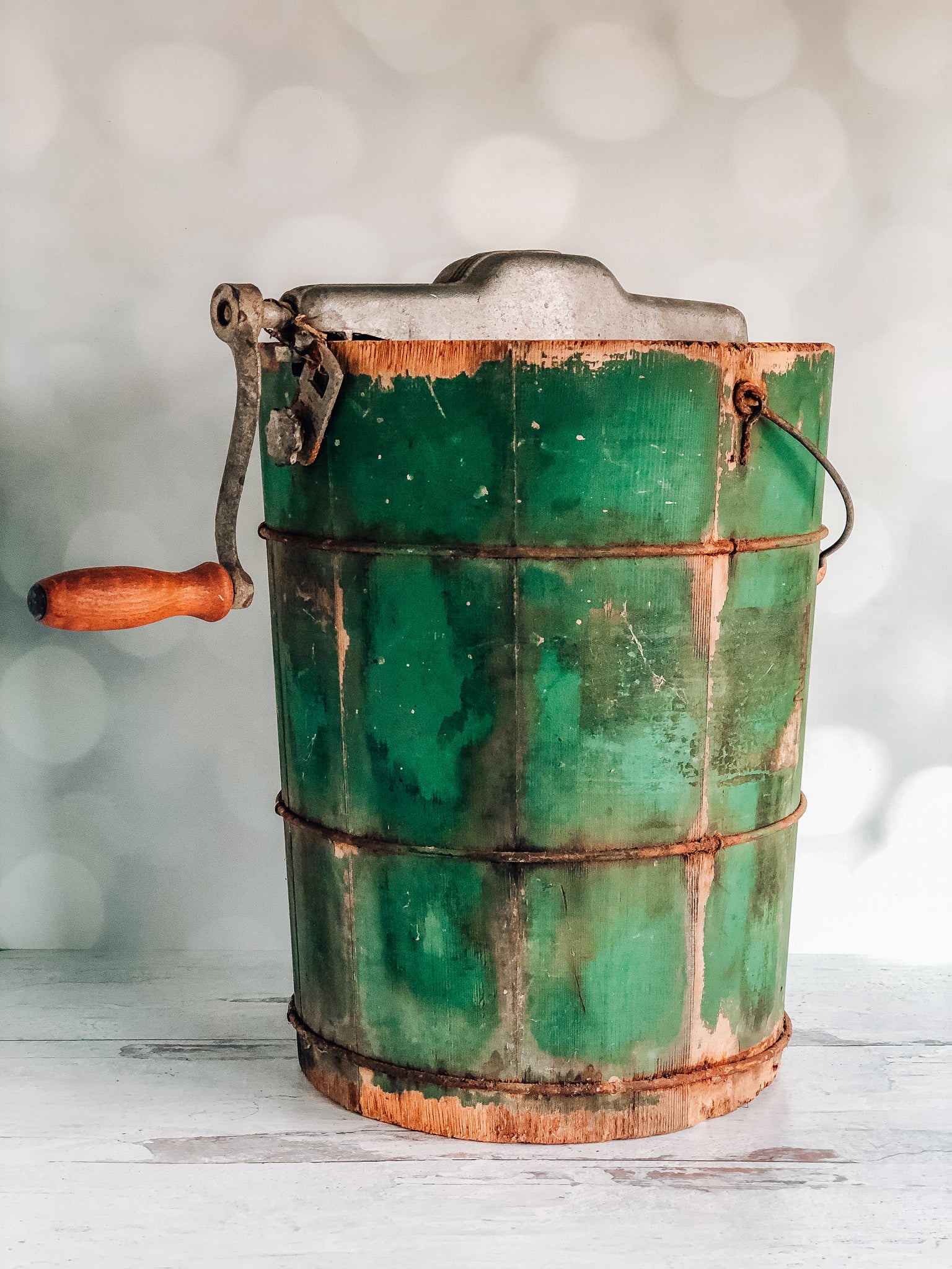 Antique Green Chippy Ice Cream Maker Bucket – The Stamped Cottage