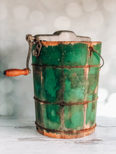 Load image into Gallery viewer, Antique Green Chippy Ice Cream Maker Bucket
