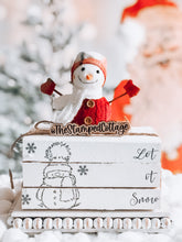 Load image into Gallery viewer, Stamped Book Stack - Let it snow, snowman
