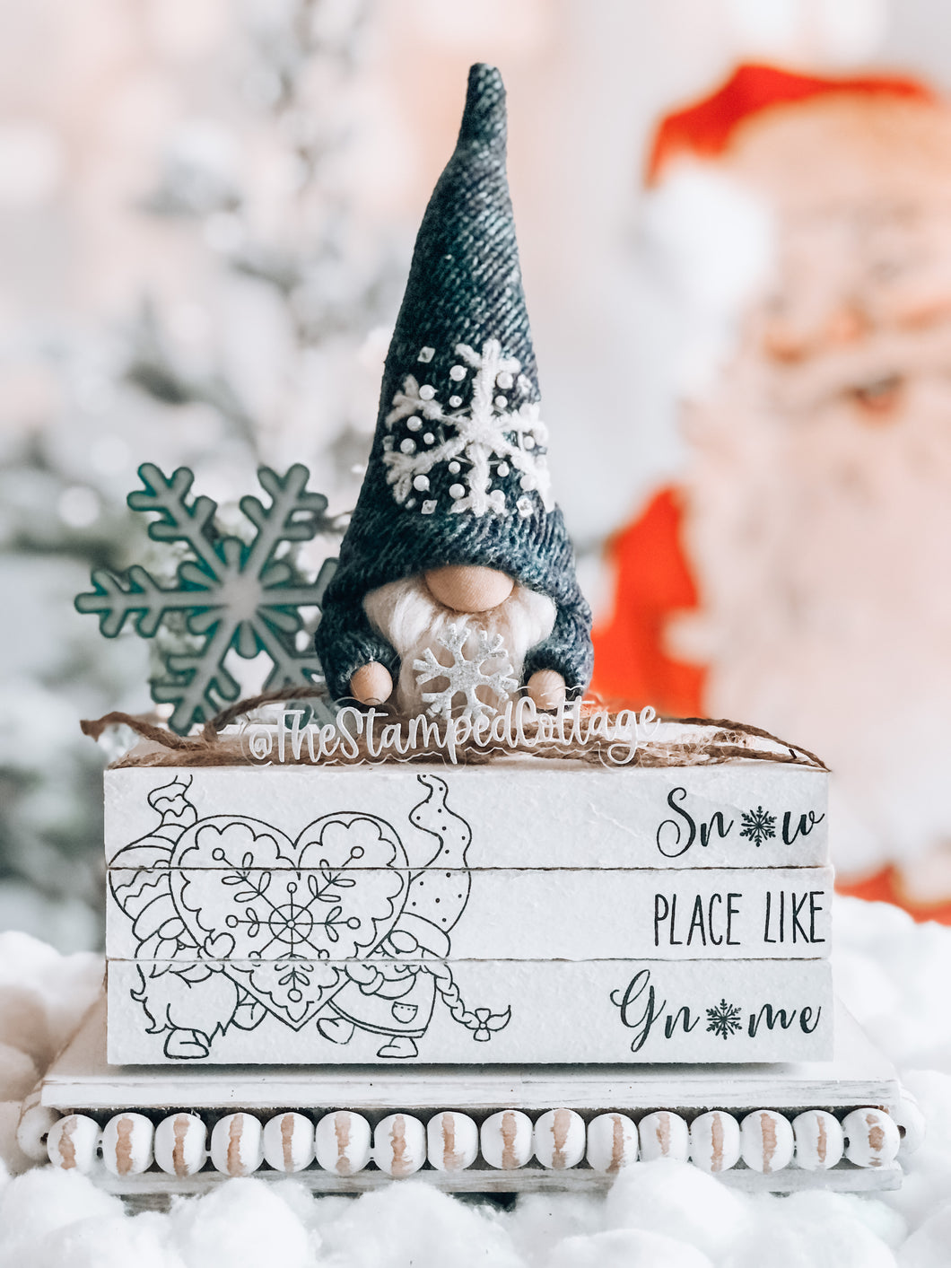 Stamped Book Stack - Snow place like gnome