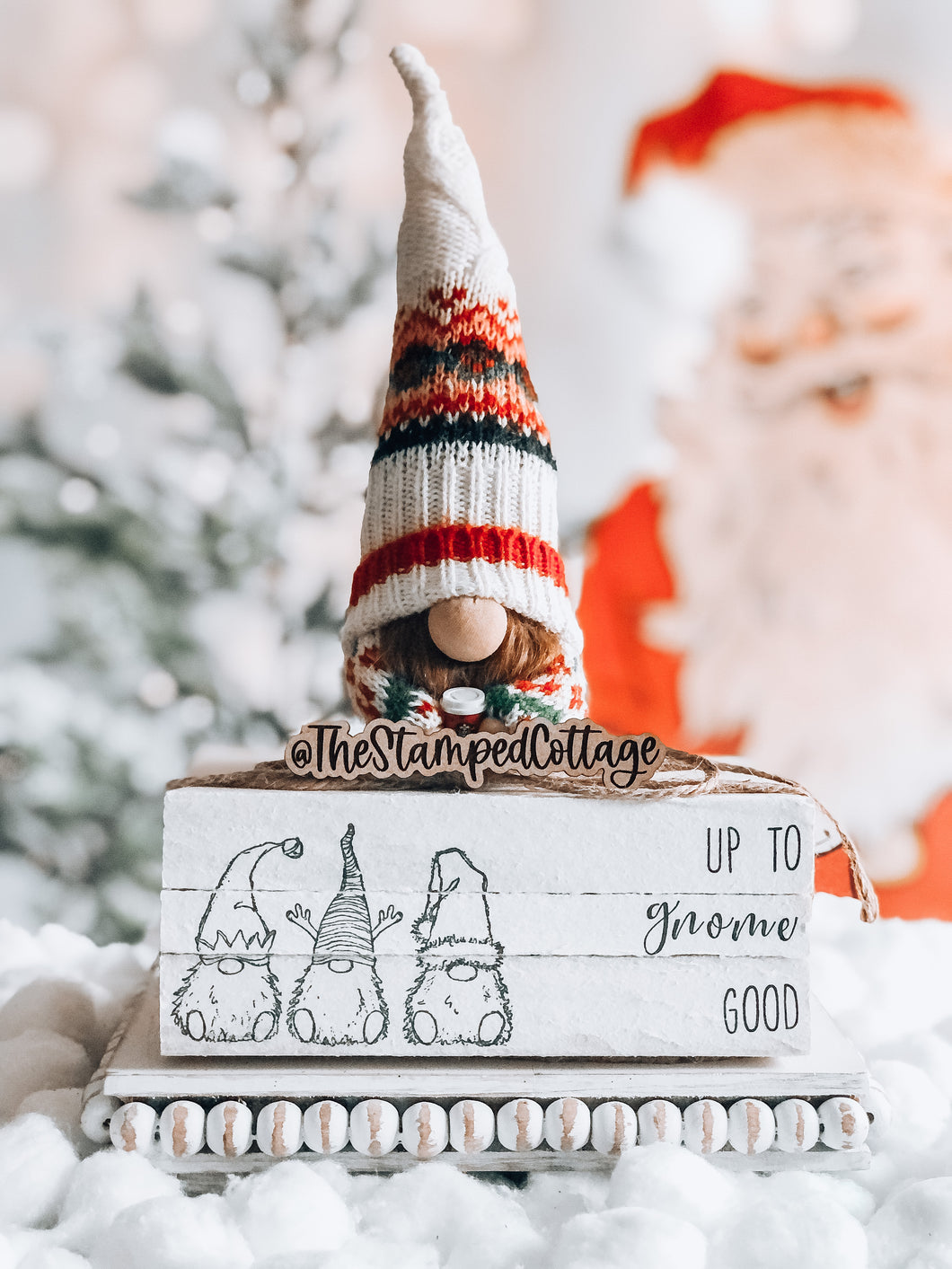 Stamped Book Stack - Up to gnome good, elf, deer, santa